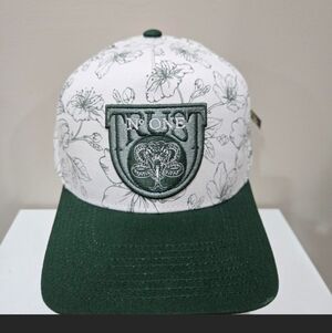 Floral Green and White Trucker Hat